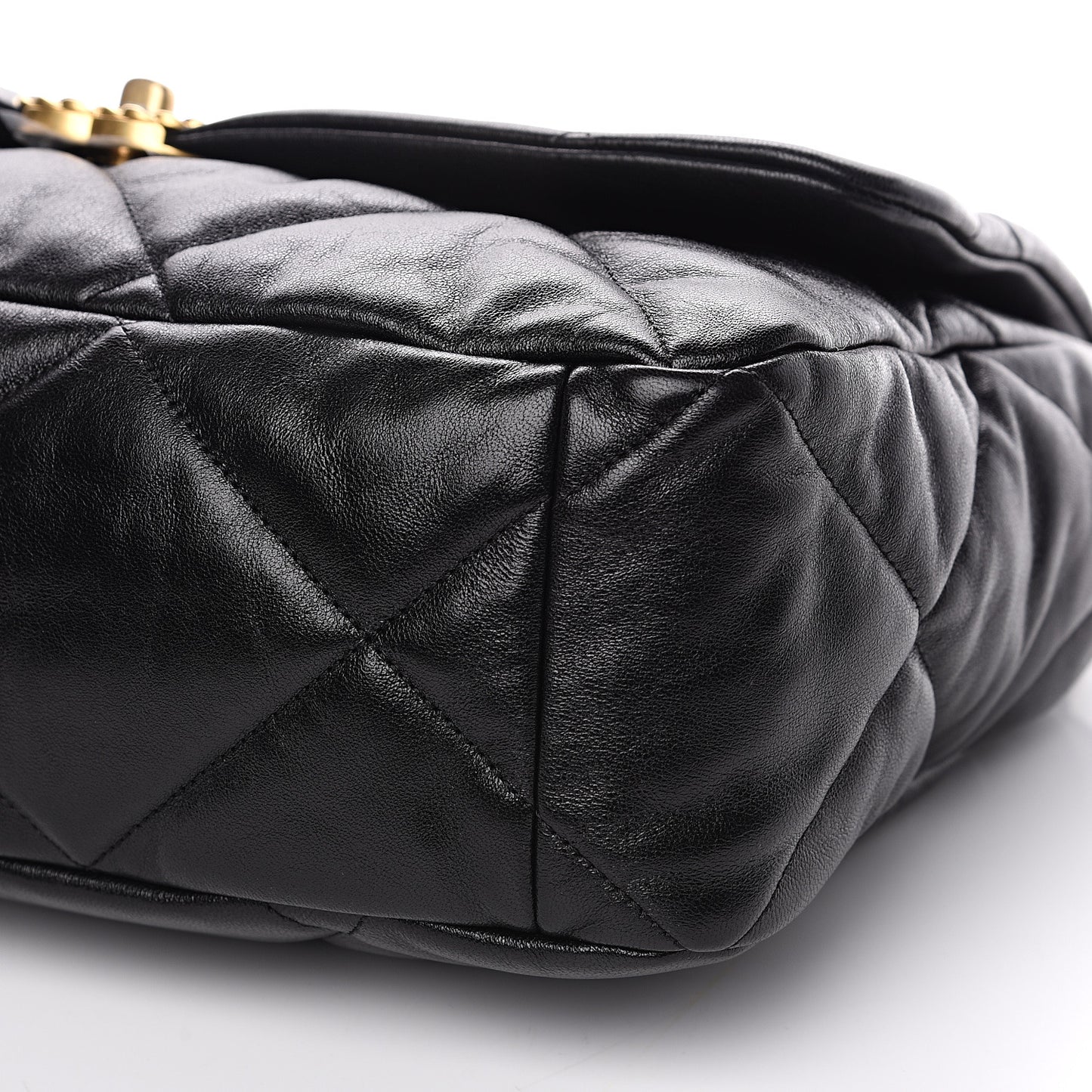 Goatskin Quilted Maxi 19 Flap Black