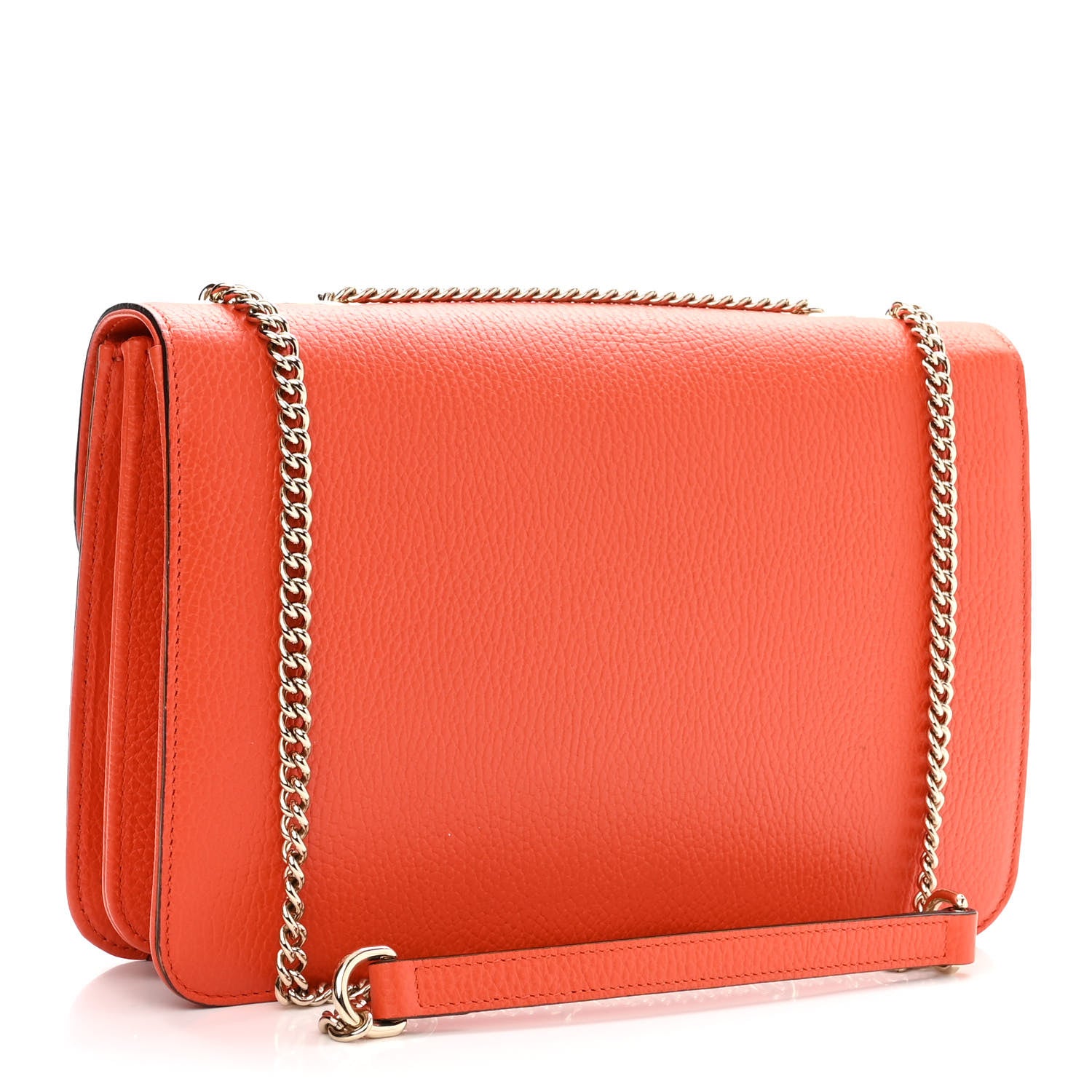 Gucci Dollar Calfskin Interlocking G Shoulder Bag Sun Orange 3 of 12