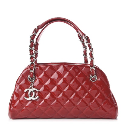 Chanel Patent Quilted Small Just Mademoiselle Bowling Bag Red 1 of 12
