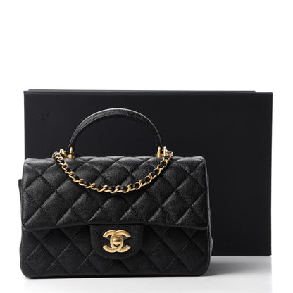 Chanel Caviar Quilted Mini Top Handle Rectangular Flap Black 11 of 11