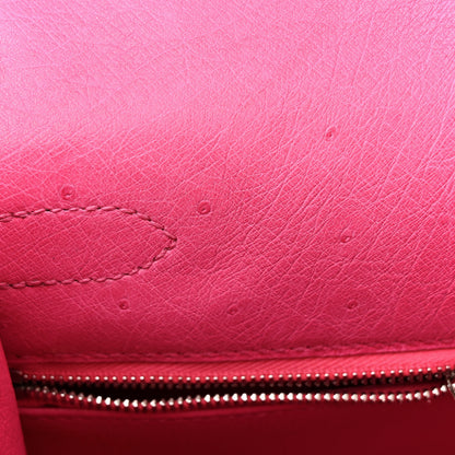 Hermes Ostrich Kelly Sellier 28 Rose Tyrien 11 of 13