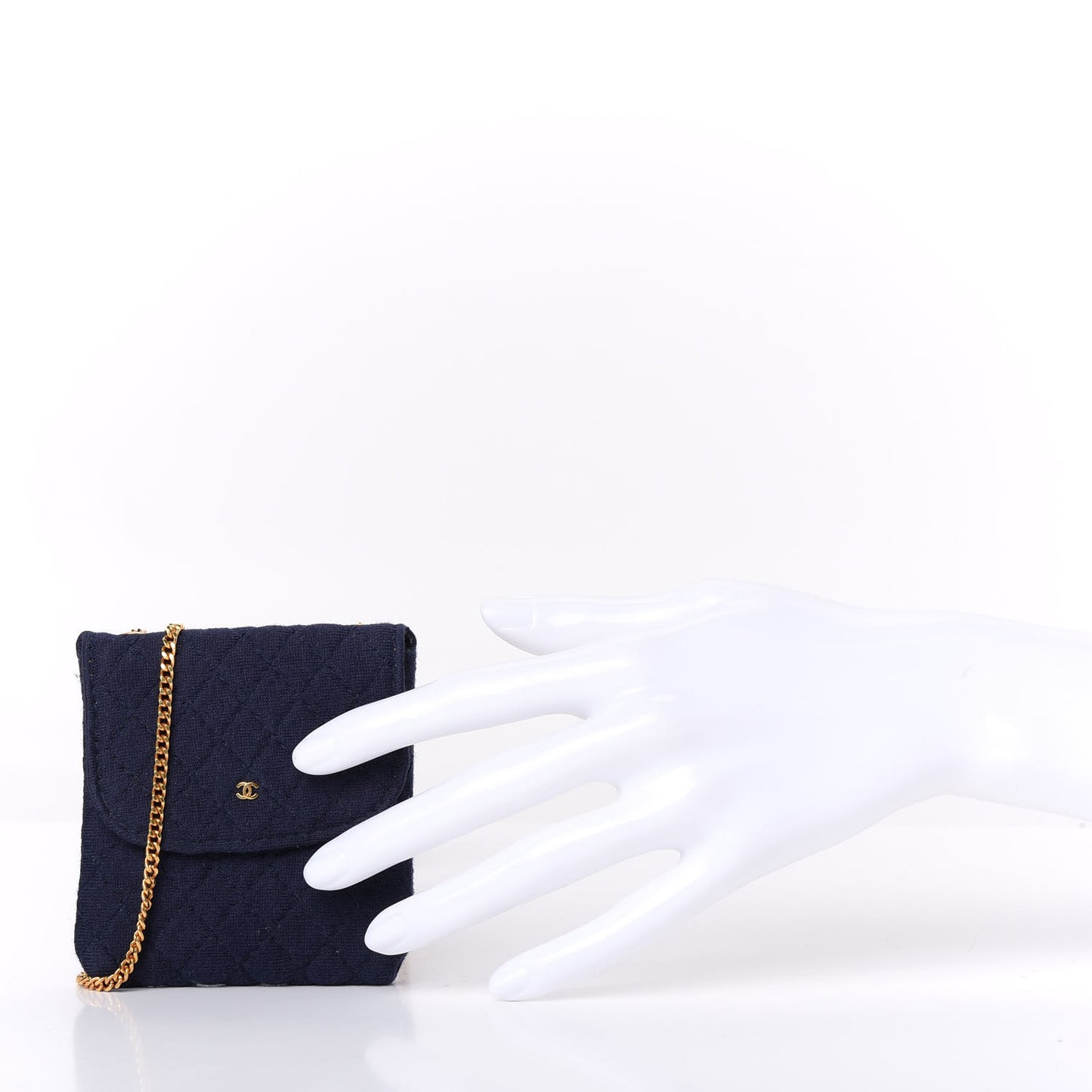 Jersey Quilted Micro Flap Bag Navy