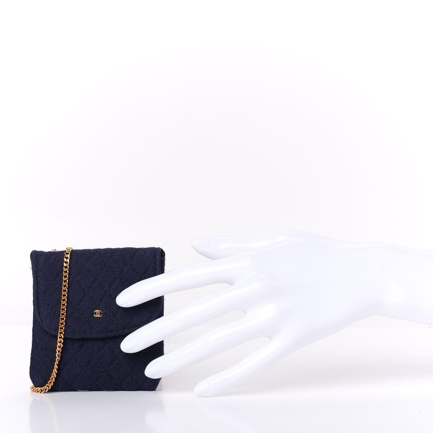Chanel Jersey Quilted Micro Flap Bag Navy 2 of 6