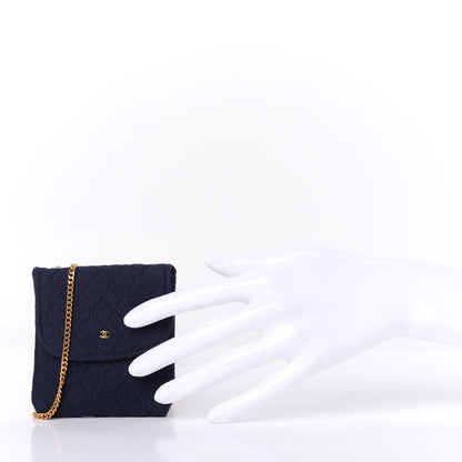Chanel Jersey Quilted Micro Flap Bag Navy 2 of 6