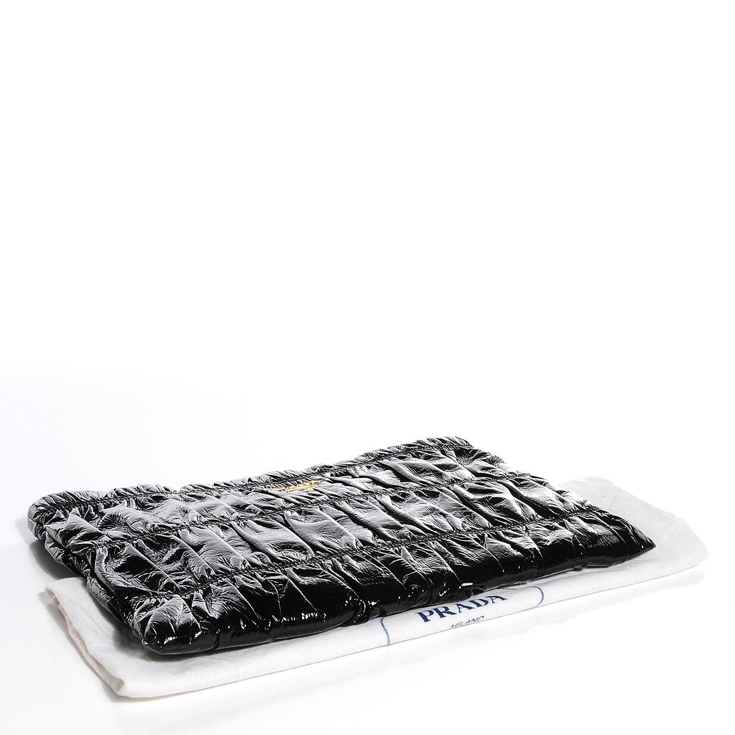 Prada Vernice Gaufre Clutch Black 4 of 10