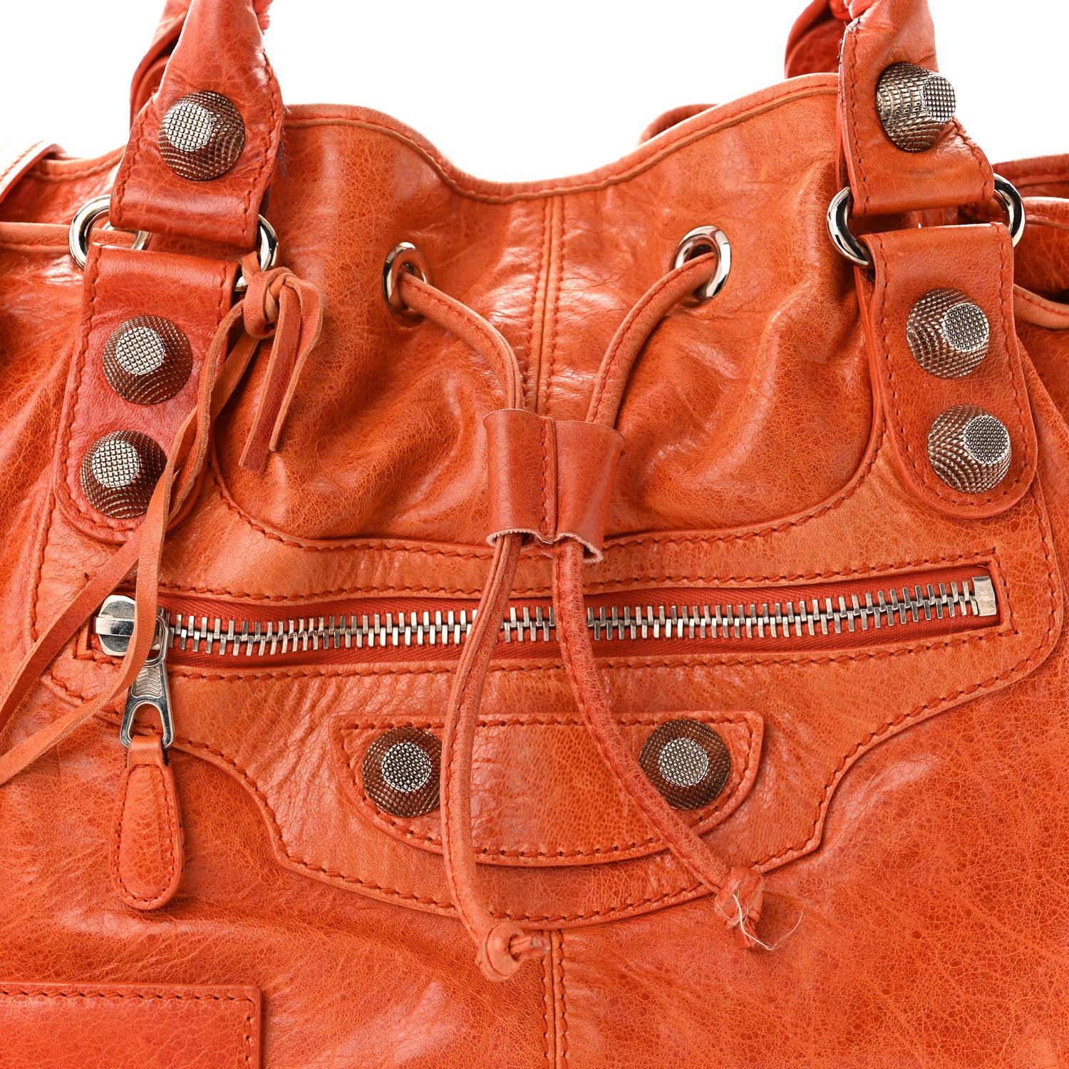 Balenciaga Agneau Giant 21 Silver Hardware Pompon Mandarine 9 of 11