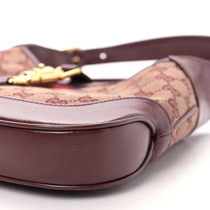 Gucci Monogram Azalea Calfskin Web Small Jackie 1961 Hobo Sahara Rubino Chardonnay 9 of 9