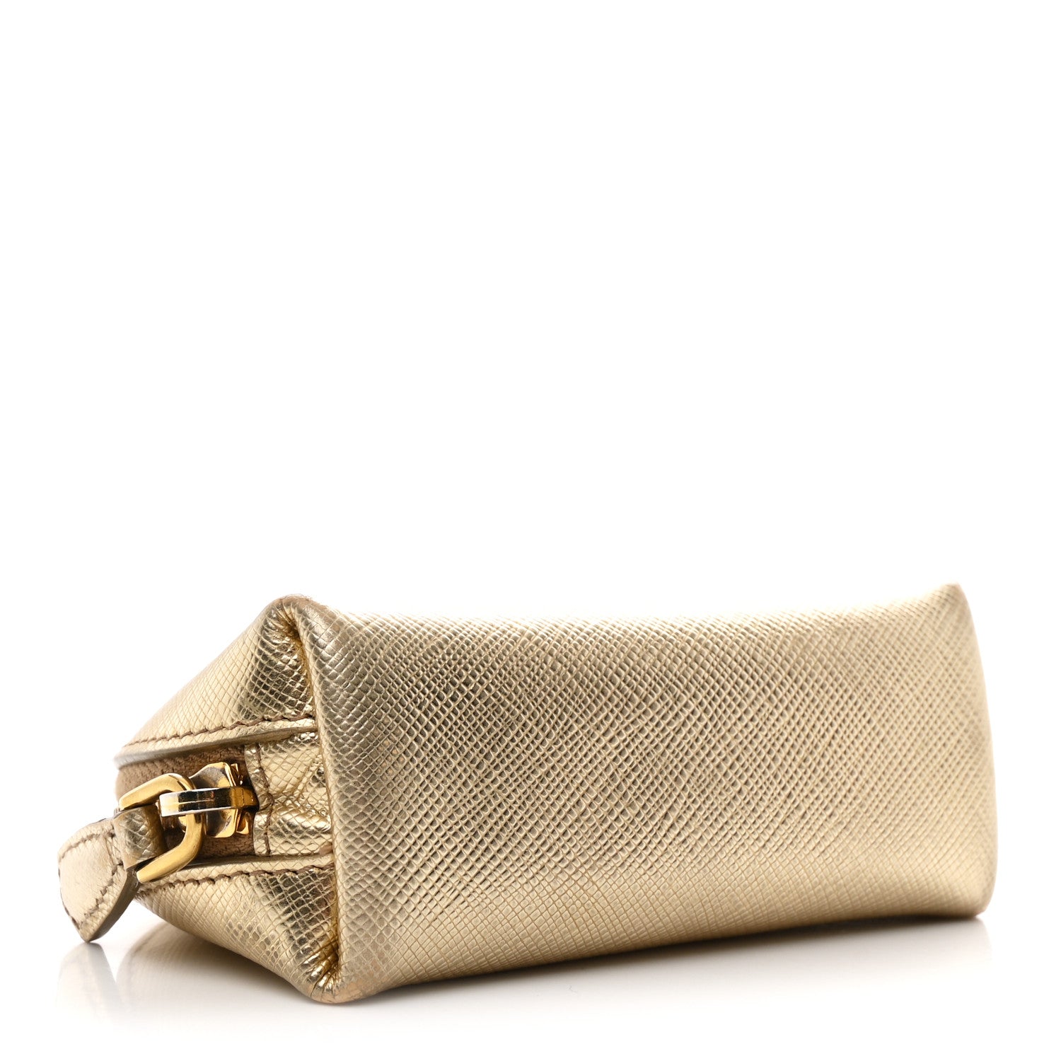 Prada Saffiano Metal Coin Purse Gold 4 of 8