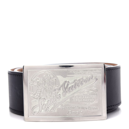 Louis Vuitton Calfskin Jeans Belt 90 36 Black 1 of 7
