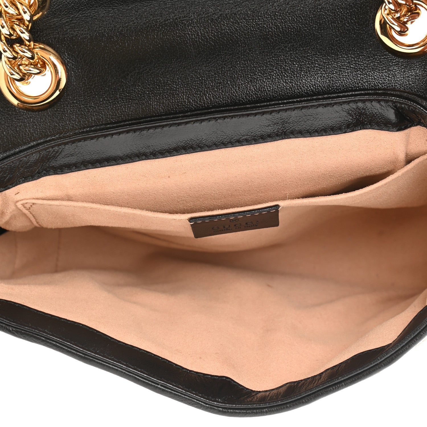 Gucci Monogram Matelasse Diagonal Mini GG Marmont Shoulder Bag Beige Black 5 of 10