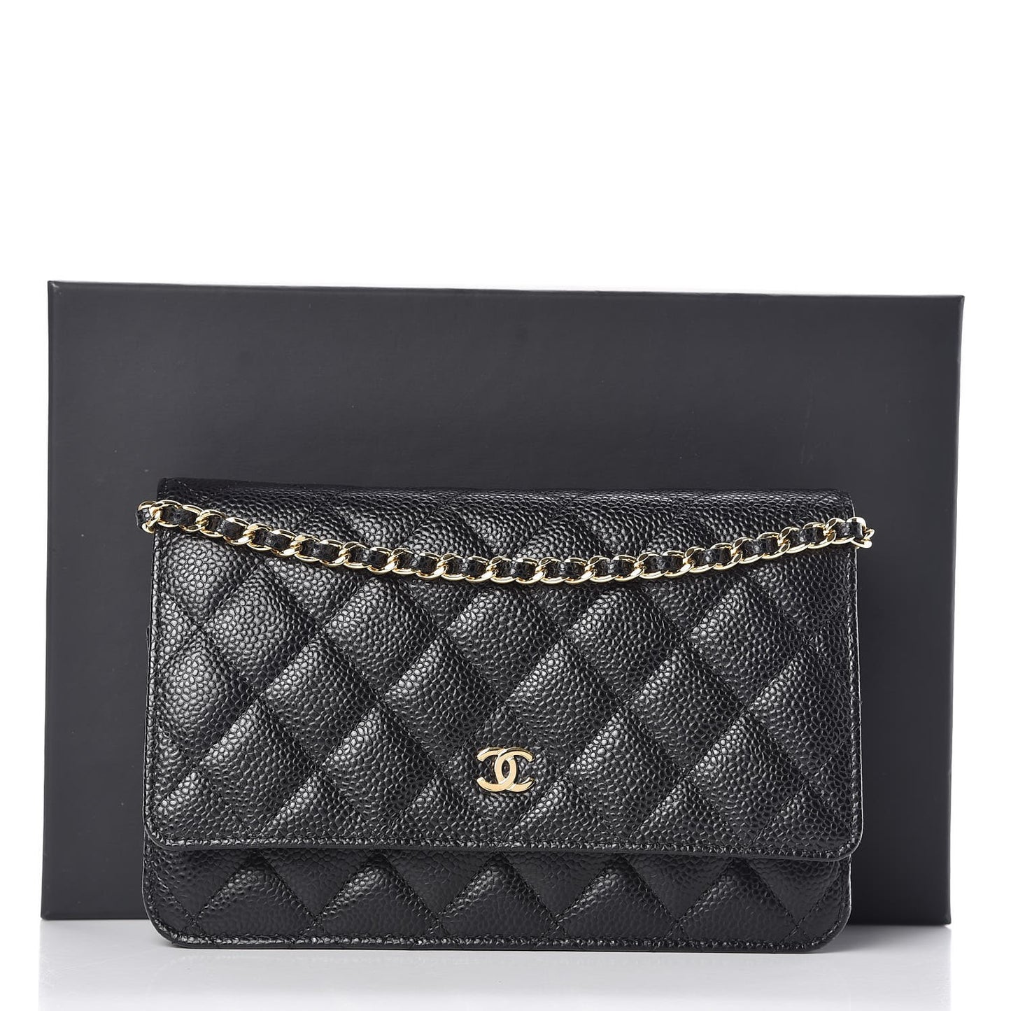 Caviar Quilted Wallet On Chain WOC Black