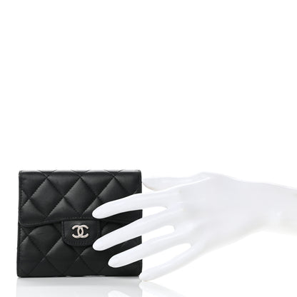 Chanel Lambskin Quilted Compact Flap Wallet Black 2 of 9