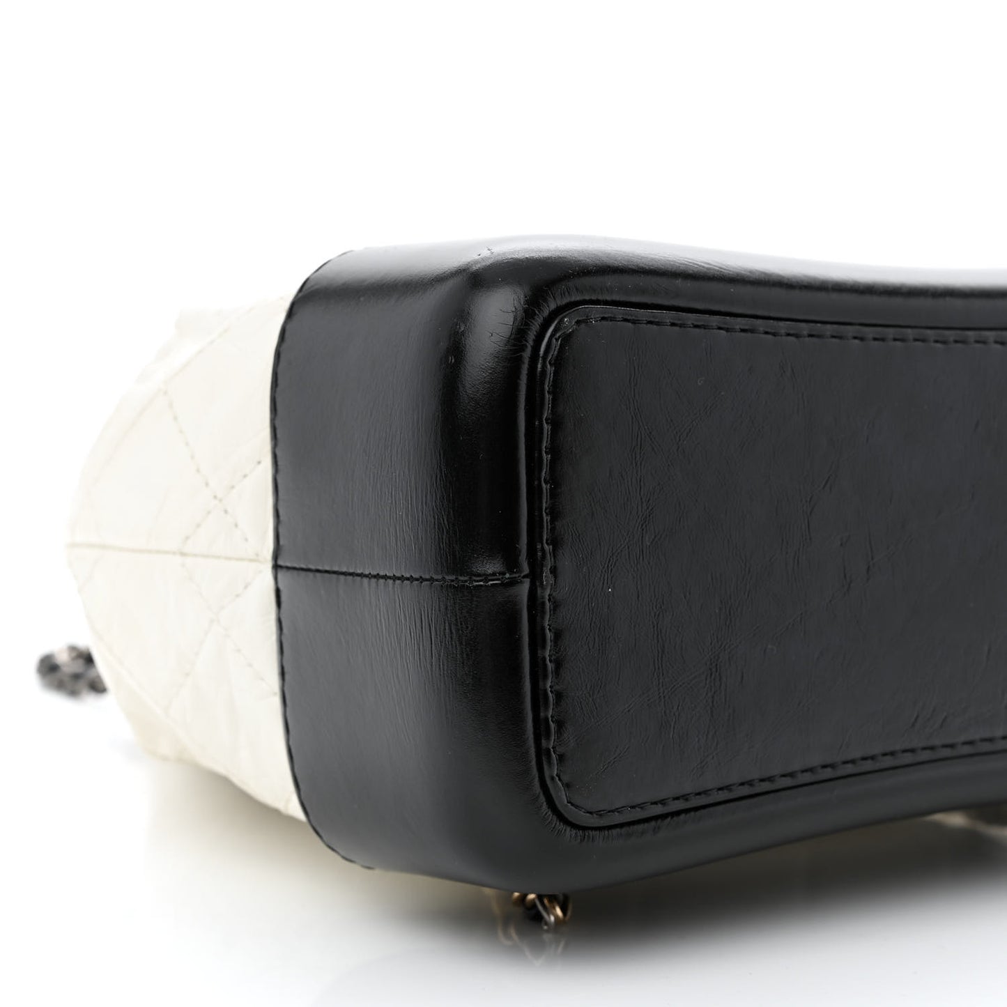 Aged Calfskin Quilted Small Gabrielle Backpack Black White