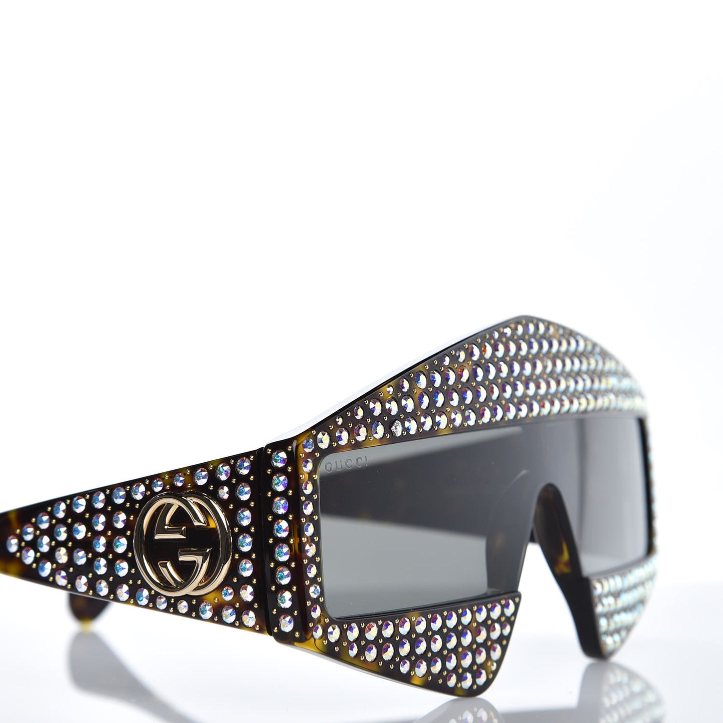 Crystal Rectangular Frame Sunglasses GG0357S Tortoiseshell