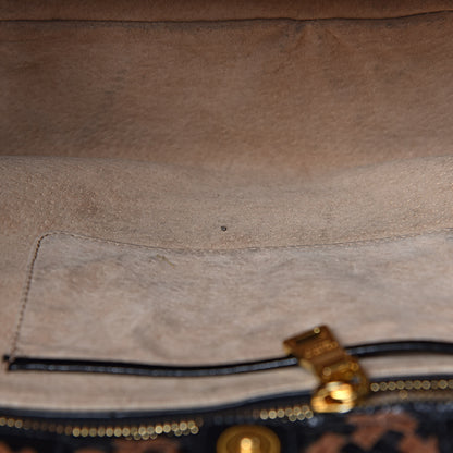Prada Goatskin Woven Small Tote Black Cammello 7 of 13
