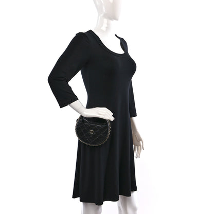 Chanel Lambskin Quilted Chain Around Pouch Hobo Black 2 of 9