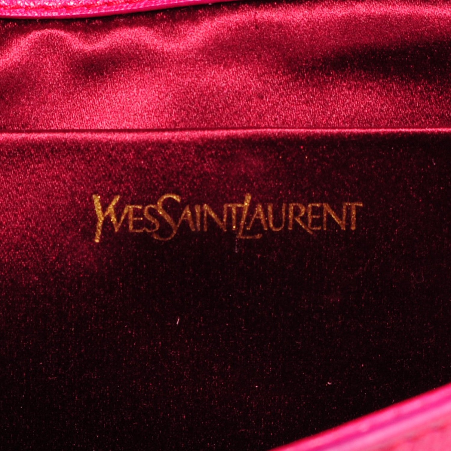Saint Laurent Textured Calfskin Large Classic Y Clutch Fuchsia 6 of 7