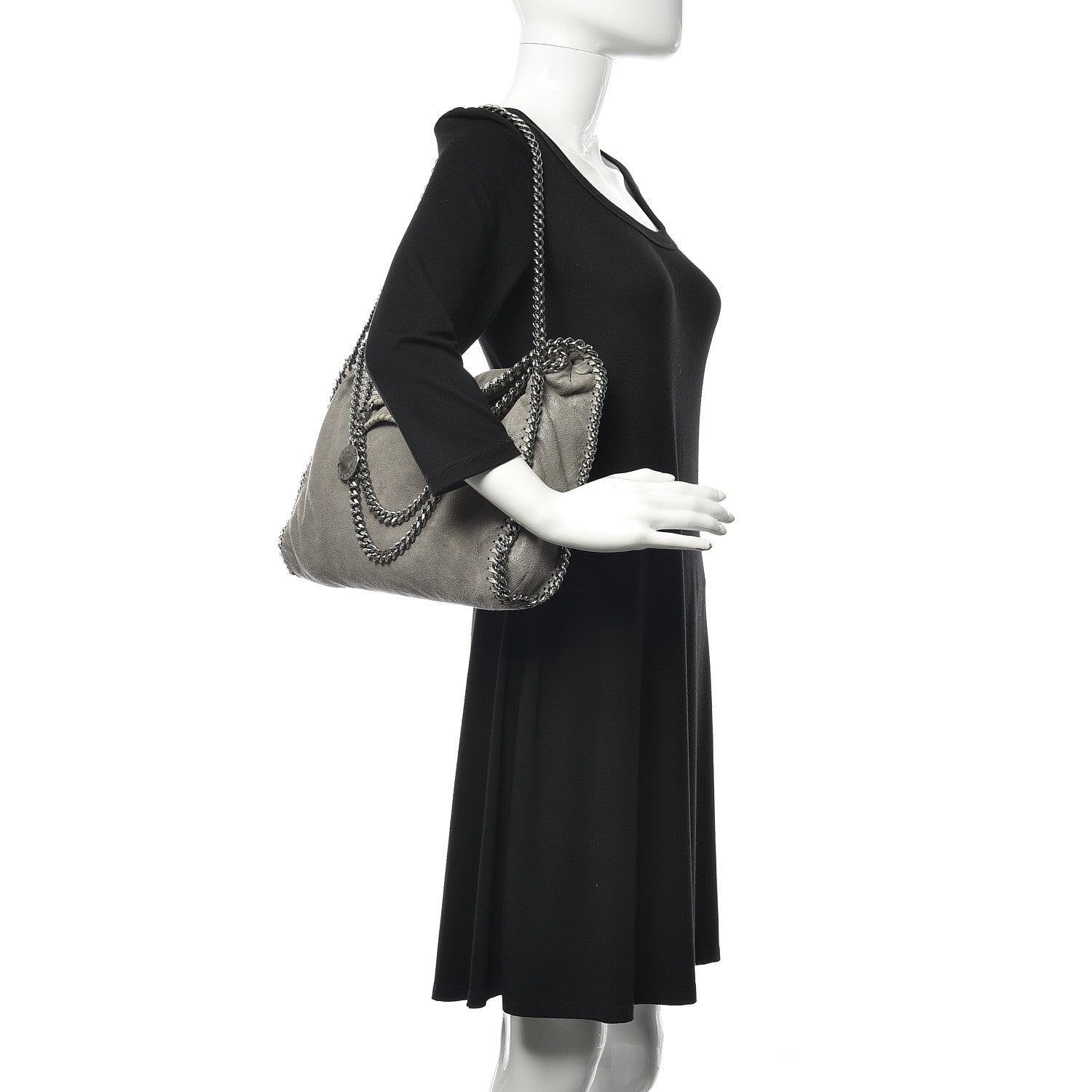 Stella McCartney Shaggy Deer Falabella Fold Over Tote Grey 2 of 10