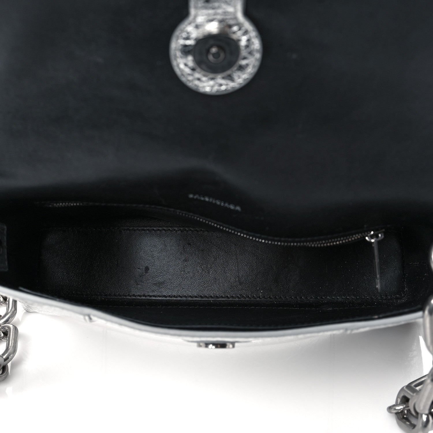 Balenciaga Metallic Calfskin Downtown Chain Shoulder Bag XS Silver 4 of 9