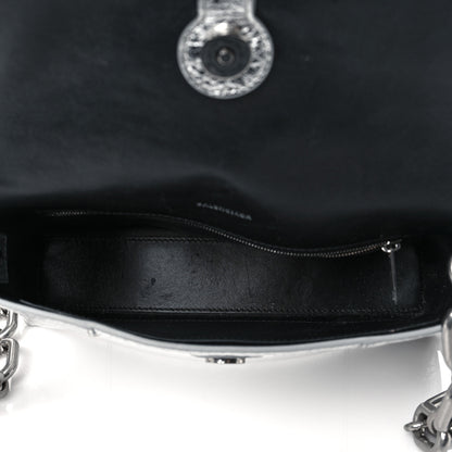 Balenciaga Metallic Calfskin Downtown Chain Shoulder Bag XS Silver 4 of 9