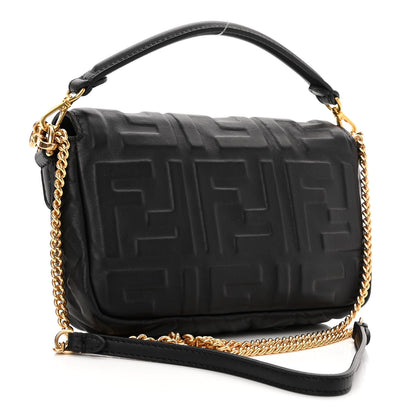 Fendi Nappa FF 1974 Embossed Mini Baguette Black 3 of 9