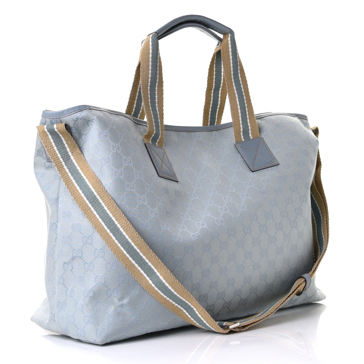 Gucci Monogram Travel Bag Blue Beige 2 of 5