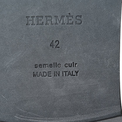 Hermes Calfskin Mens Gabriel Sandals 42 So Black 7 of 10