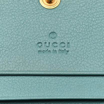 Gucci Wonka Grain Calfskin GG Monogram Embossed Card Case Wallet Dusty Azure 6 of 9