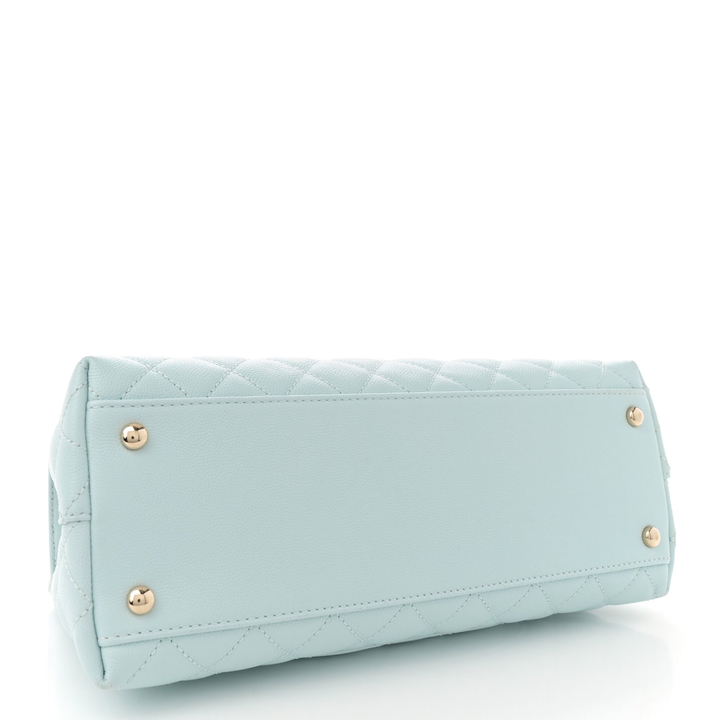 Caviar Quilted Small Coco Handle Flap Light Blue