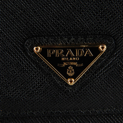 Prada Saffiano Lux Chain Shoulder Bag Black 5 of 10