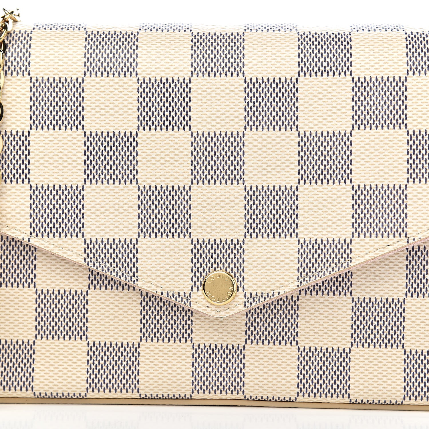 Louis Vuitton Damier Azur Pochette Felicie Chain Wallet Rose Ballerine 12 of 12