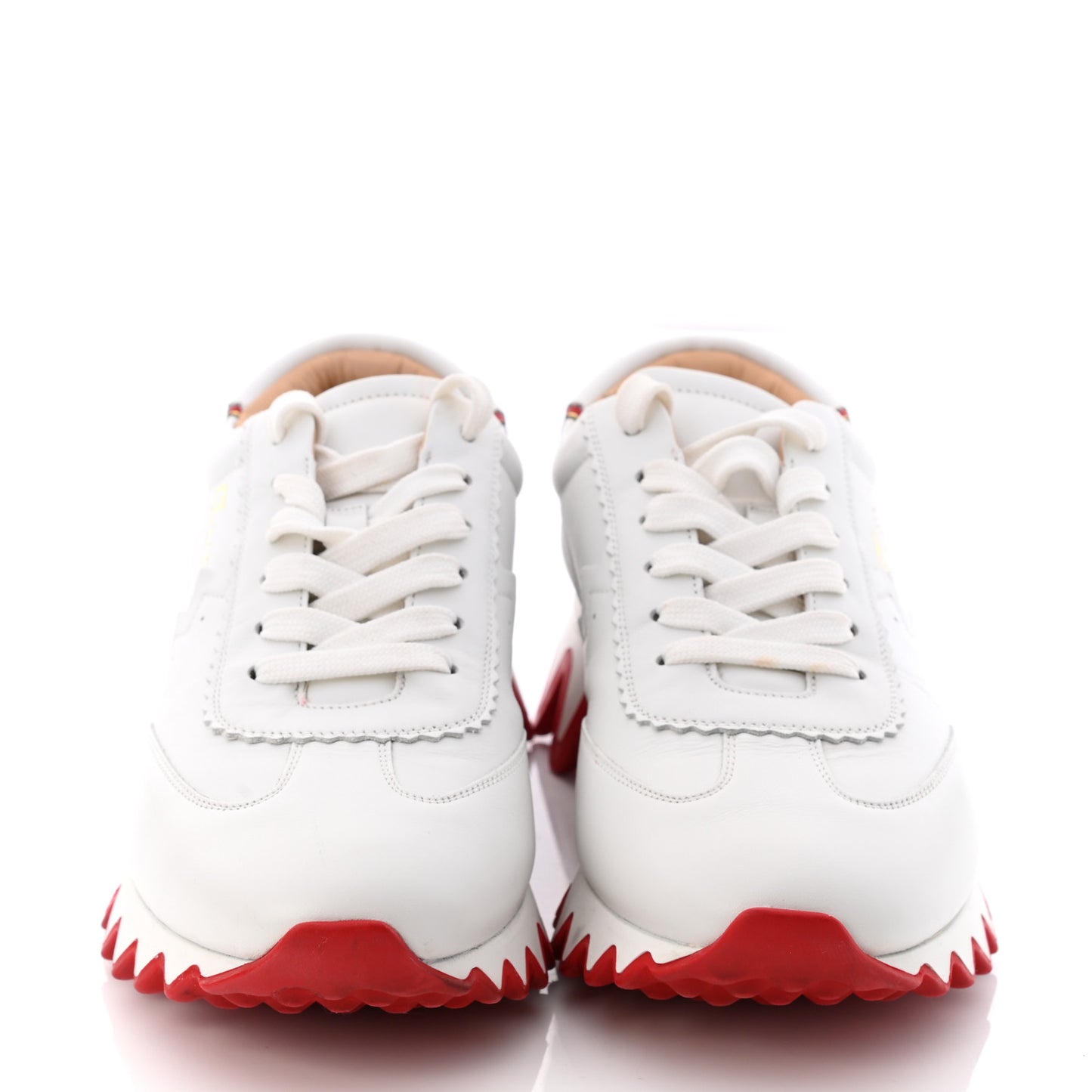 Calfskin Rubber Neoprene Nappa Mens Loubishark Sneakers 39 White