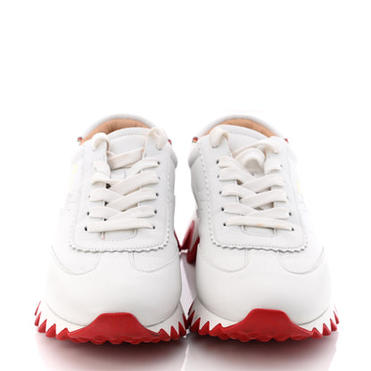 Christian Louboutin Calfskin Rubber Neoprene Nappa Mens Loubishark Sneakers 39 White 2 of 9