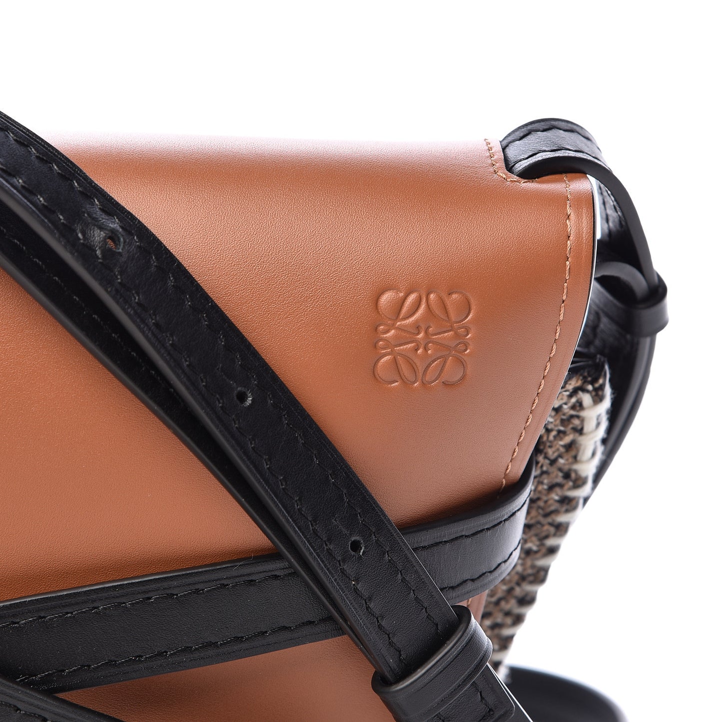 Calfskin Tweed Small Gate Crossbody Bag Tan