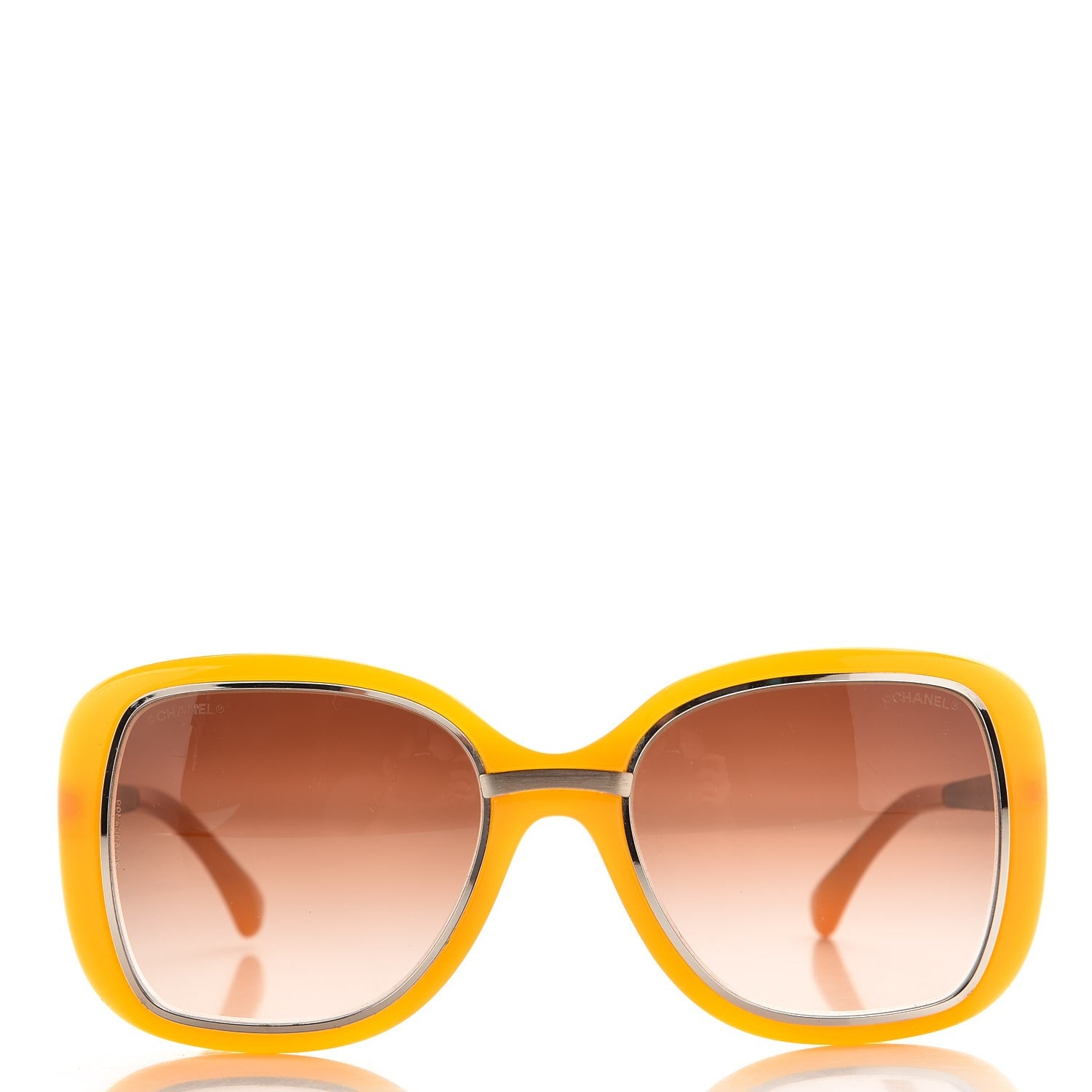 Chanel Oversize CC Logo Sunglasses 6044-T Yellow 2 of 9