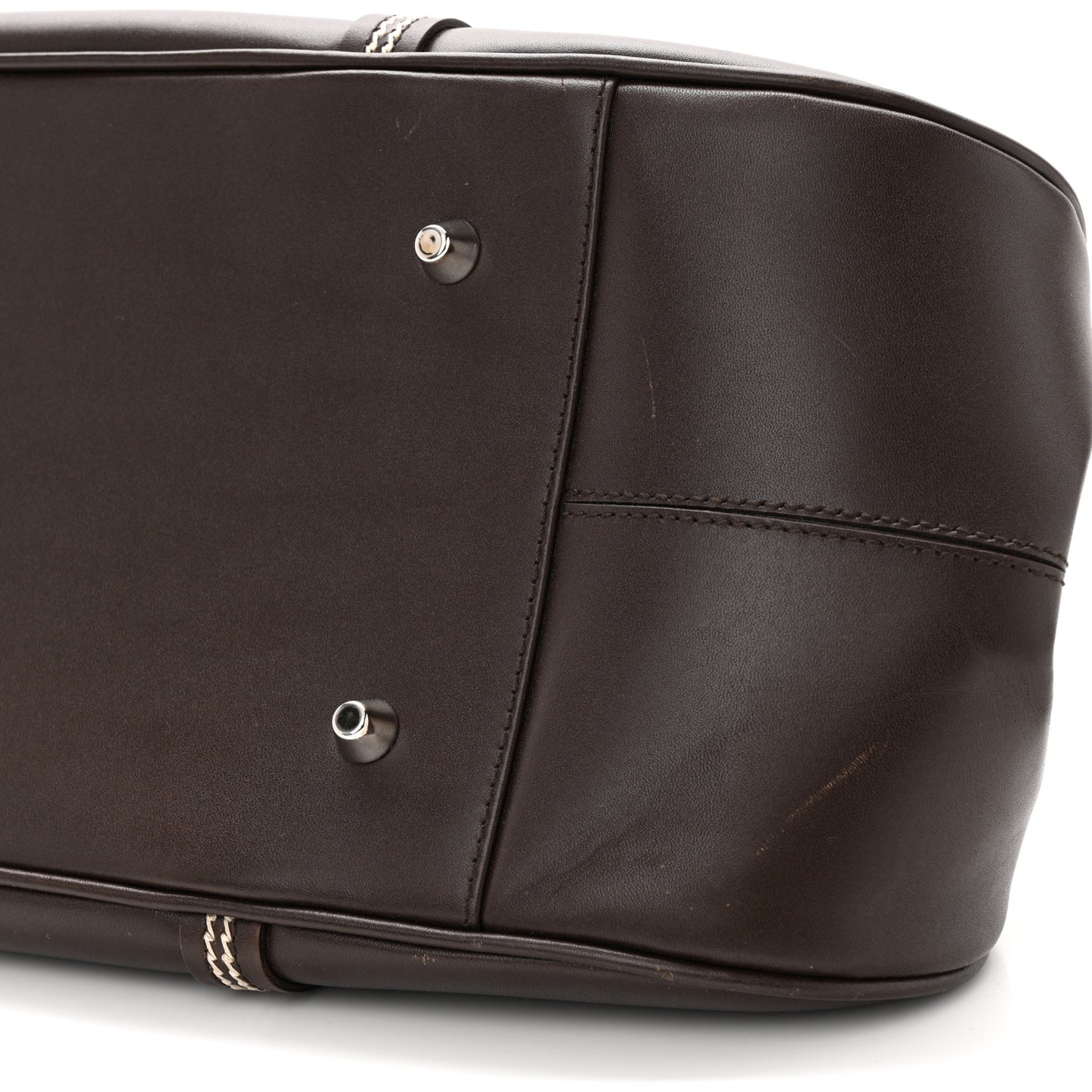 Calfskin Frame Satchel Brown