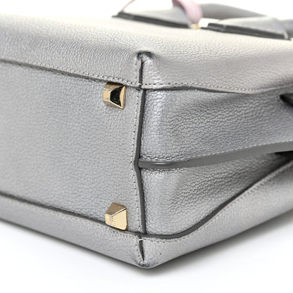 MCM Metallic Grained Calfskin Mini Milla Tote Spike Silver 11 of 21