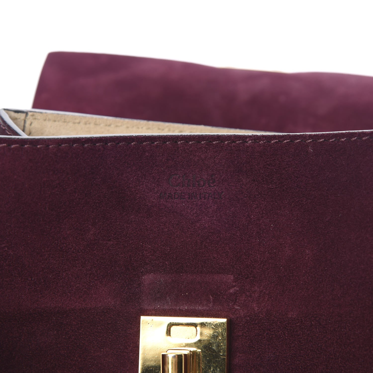 Chloe Suede Smooth Calfskin Mini Drew Shoulder Bag Dark Purple 6 of 15
