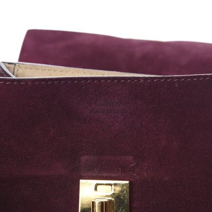 Chloe Suede Smooth Calfskin Mini Drew Shoulder Bag Dark Purple 6 of 15