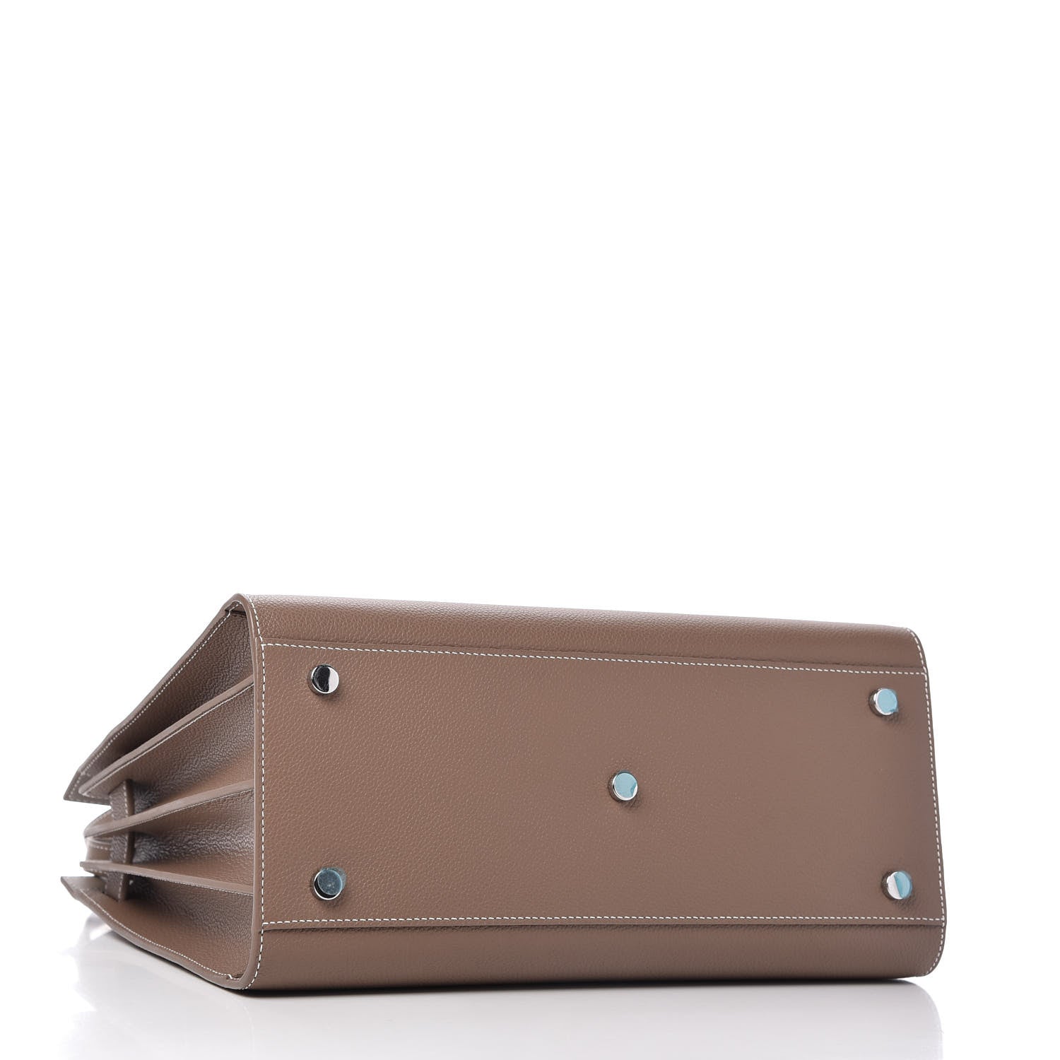 Saint Laurent Grained Calfskin Topstitch Small Classic Sac De Jour Taupe 4 of 10