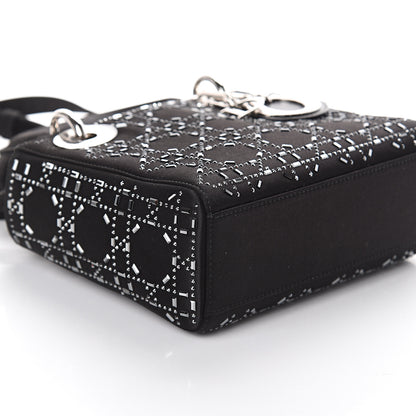 Christian Dior Satin Crystal Cannage Mini Lady Dior Black 6 of 7