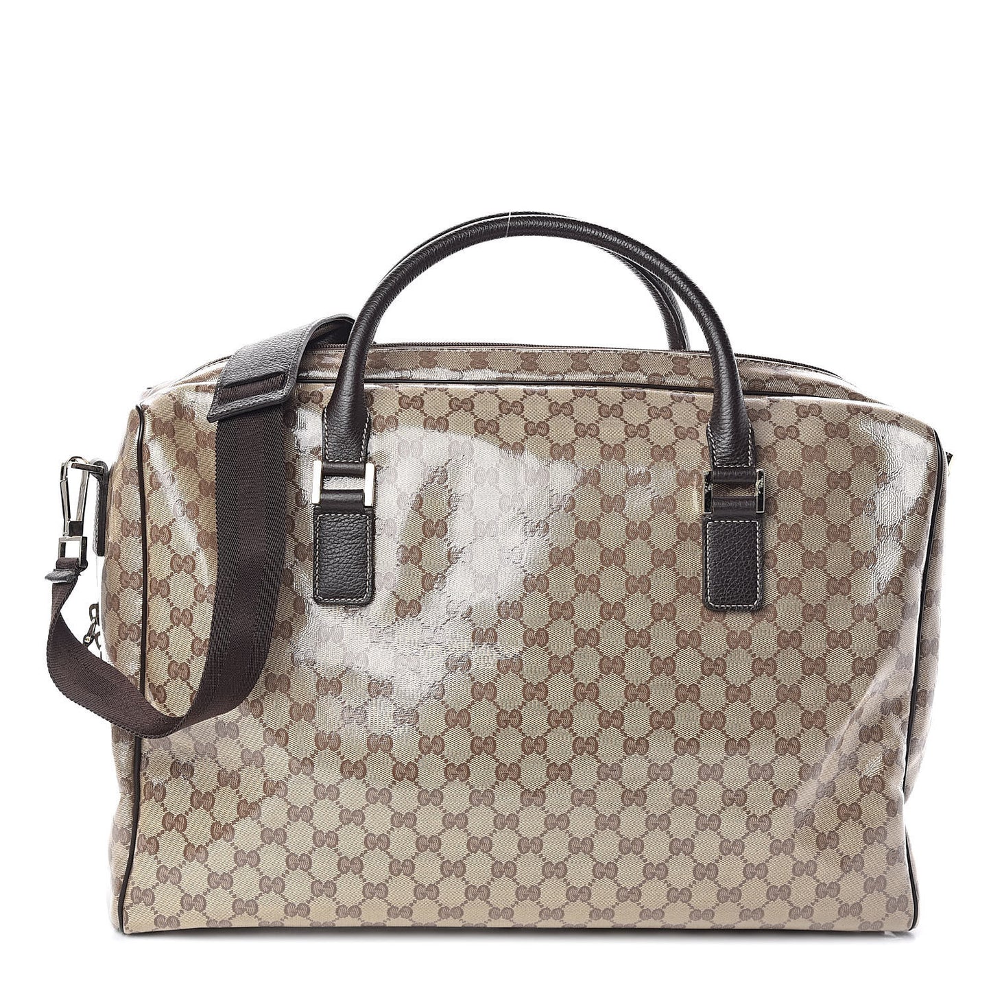 Crystal Monogram Large Carry On Duffle Bag Dark Brown
