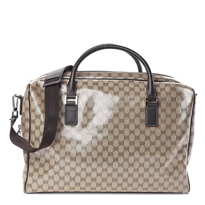 Gucci Crystal Monogram Large Carry On Duffle Bag Dark Brown 1 of 9