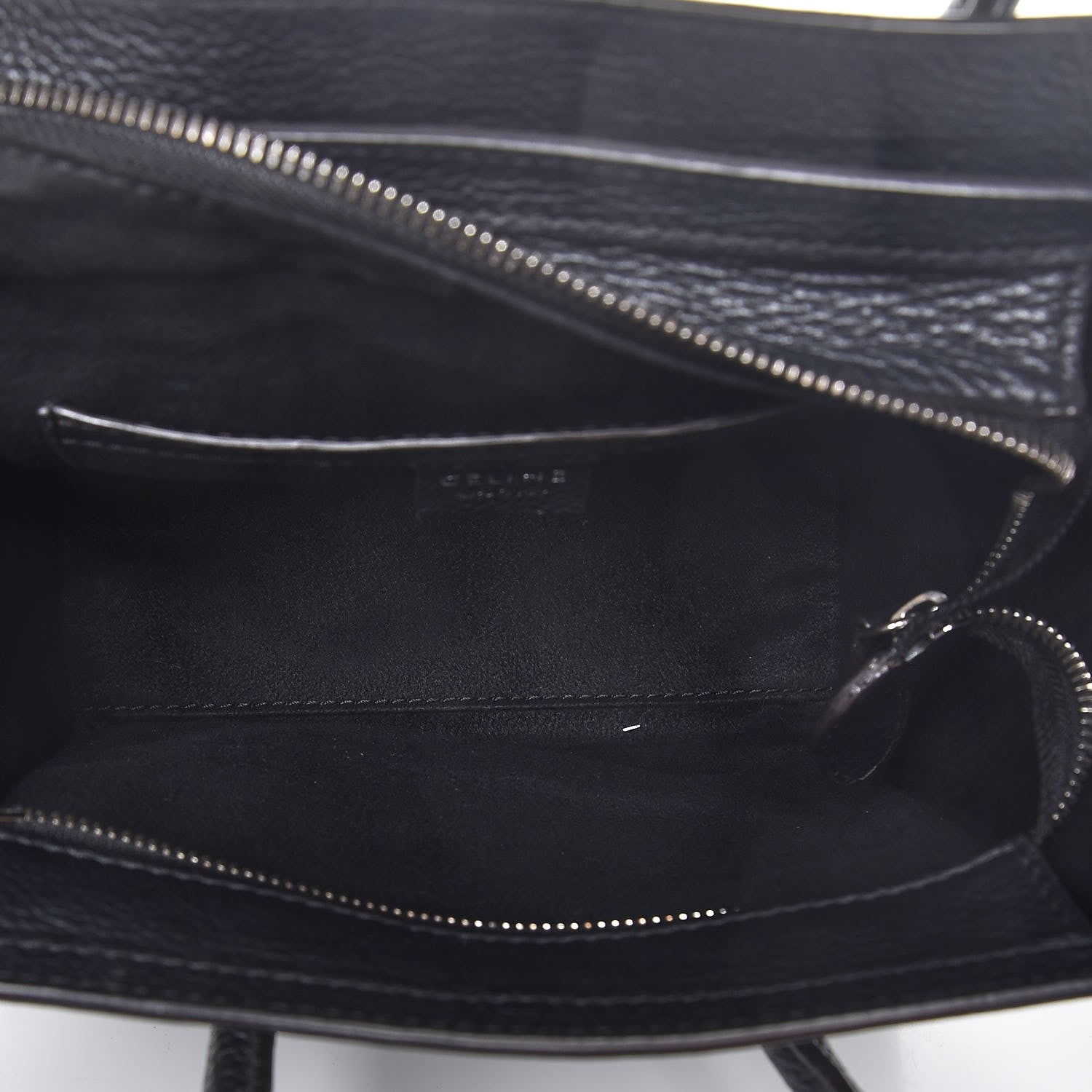 Celine Drummed Calfskin Nano Luggage Black 5 of 7