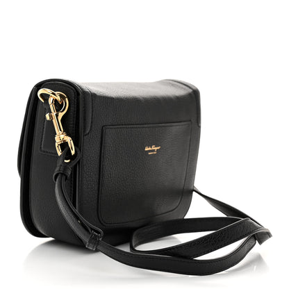 Salvatore Ferragamo Grained Calfskin Small Greta Shoulder Bag Black 3 of 9