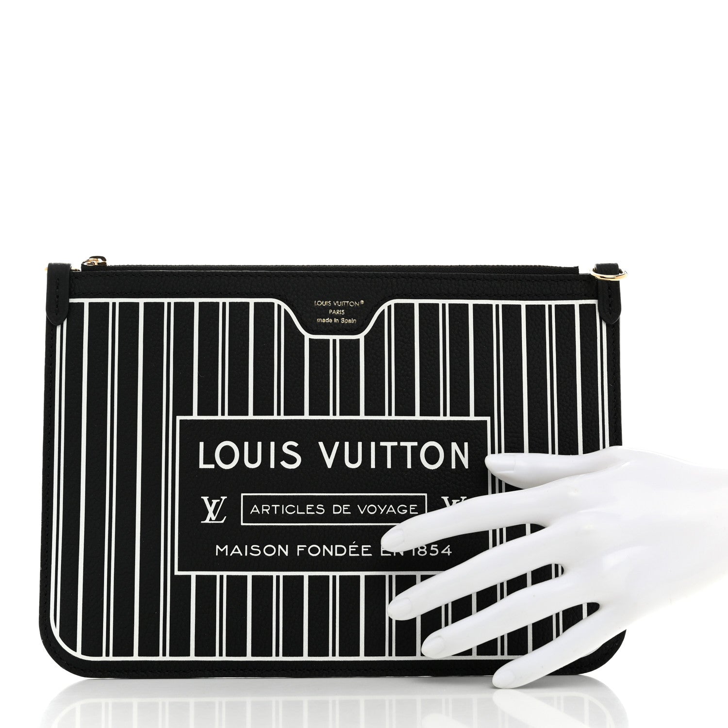 Louis Vuitton Calfskin Neverfull Inside Out MM Pochette Black 2 of 6