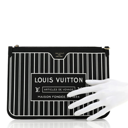 Louis Vuitton Calfskin Neverfull Inside Out MM Pochette Black 2 of 6