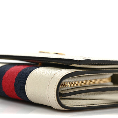 Gucci Textured Dollar Calfskin Web Ophidia Card Case Wallet Mystic White 7 of 8