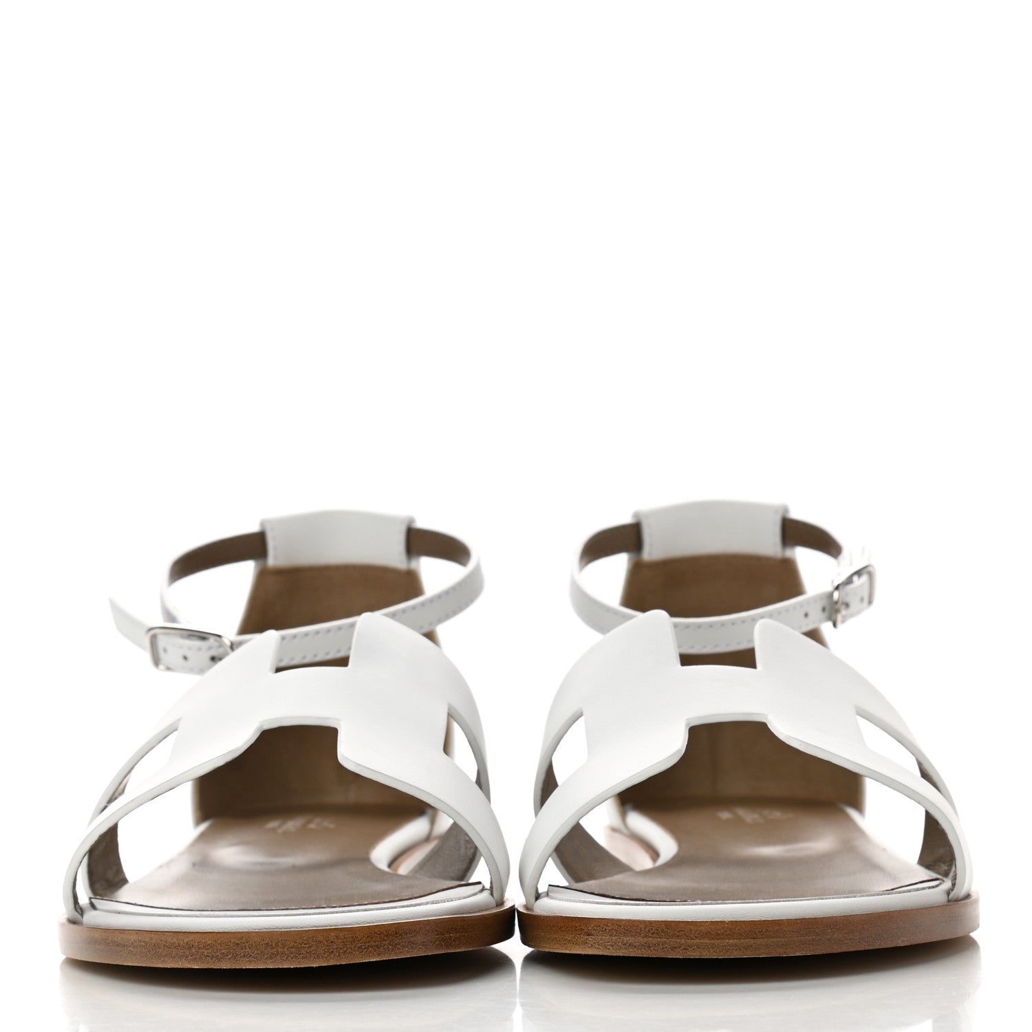 Hermes Calfskin Santorini Sandals 37.5 White 2 of 9