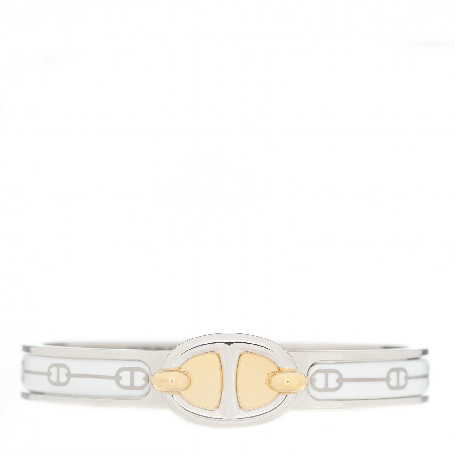 Enamel Mini Farandole Clic Chaine D'Ancre Bracelet Platine White